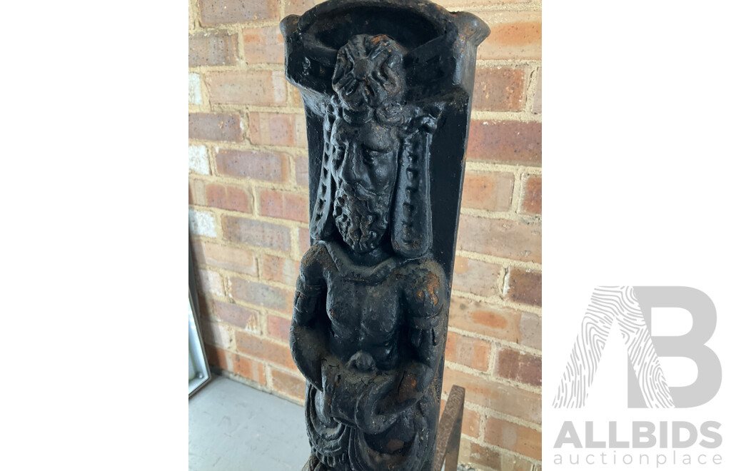 Antique Heavy Gauge Cast Iron Fire Dogs