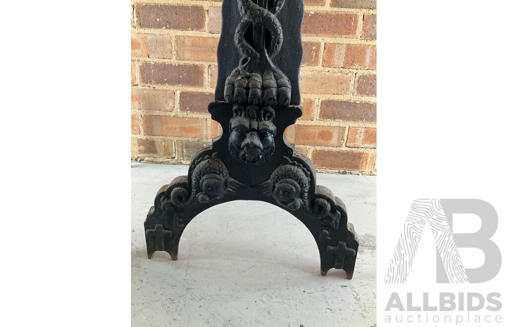 Antique Heavy Gauge Cast Iron Fire Dogs