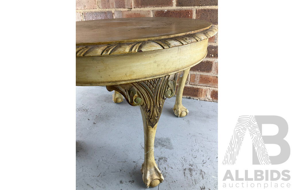 Chased Copper and Pine Coal Scuttle Together with Circular Side Table