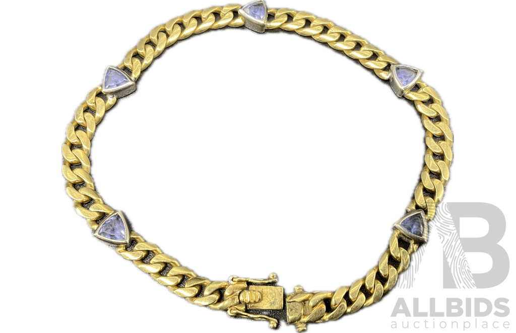 18ct Gold Bracelet with Trillion Cut Stones