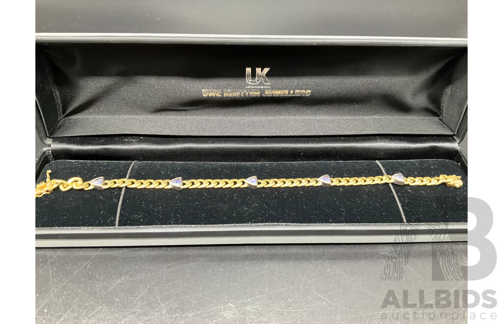 18ct Gold Bracelet with Trillion Cut Stones