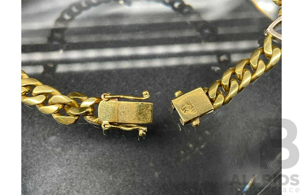 18ct Gold Bracelet with Trillion Cut Stones