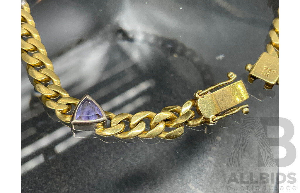 18ct Gold Bracelet with Trillion Cut Stones