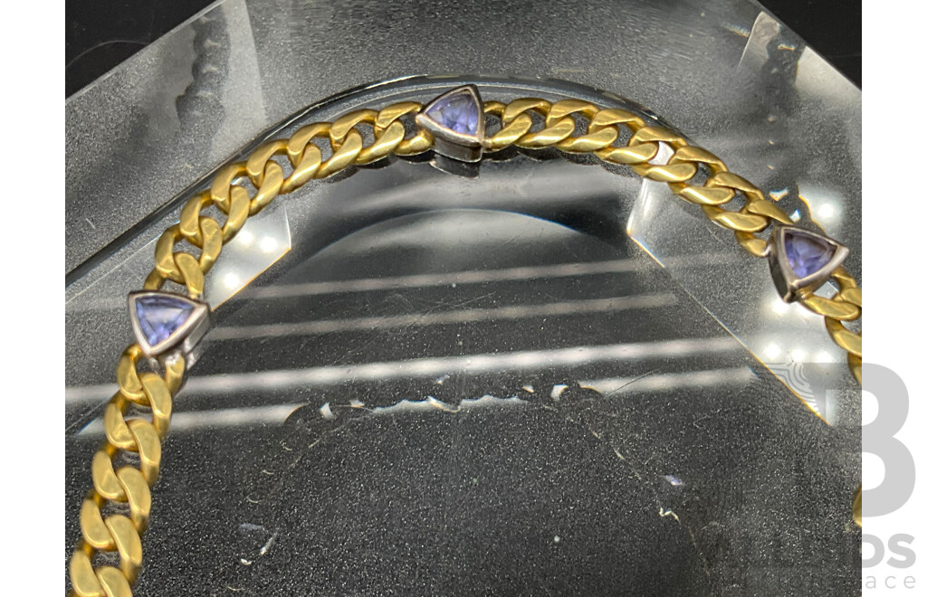 18ct Gold Bracelet with Trillion Cut Stones