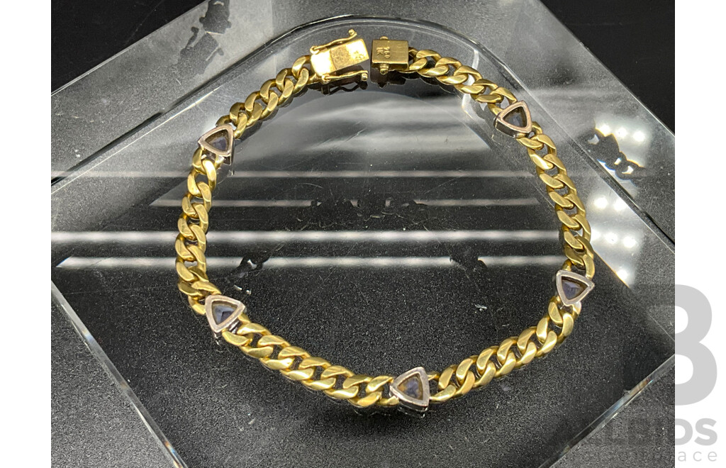 18ct Gold Bracelet with Trillion Cut Stones