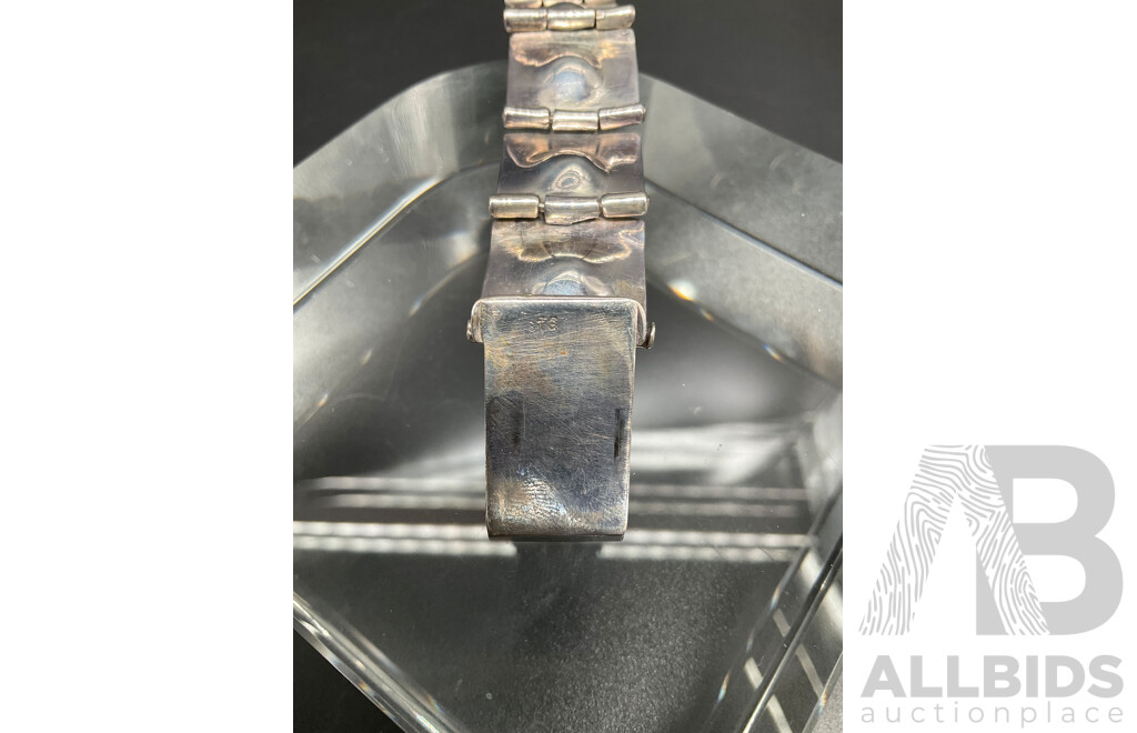 Vintage Mexican Silver Modernist Bracelet and Cuff Links