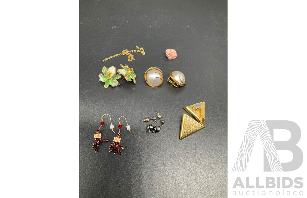 Vintage Enamelware Stud Earings, Necklaces and Others