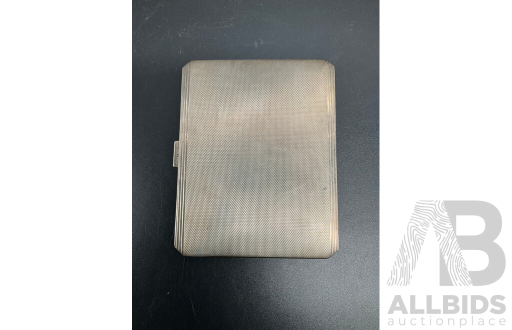 Art Deco Sterling Silver and Rose Gold Cigarette Case - William Neale & Sons, Birmingham 1938