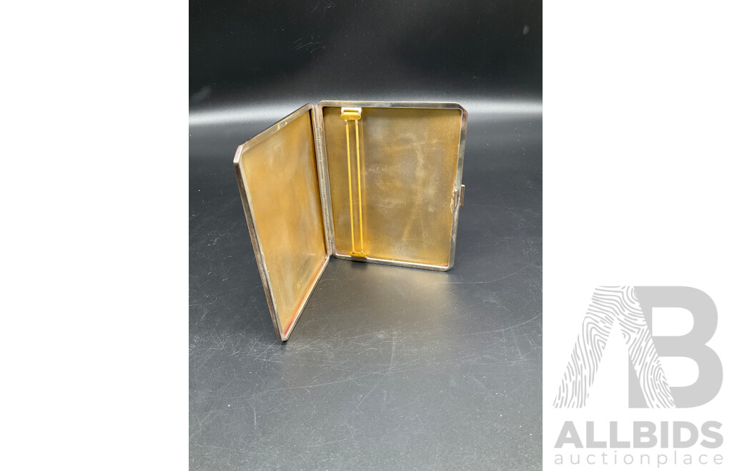 Art Deco Sterling Silver and Rose Gold Cigarette Case - William Neale & Sons, Birmingham 1938