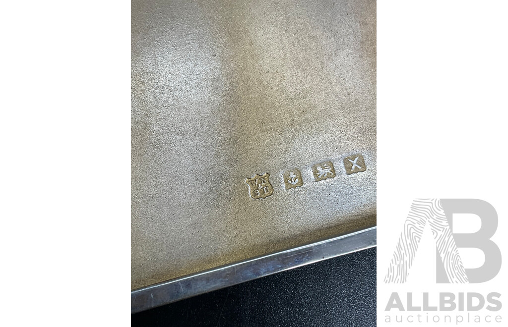 Art Deco Sterling Silver and Rose Gold Cigarette Case - William Neale & Sons, Birmingham 1938