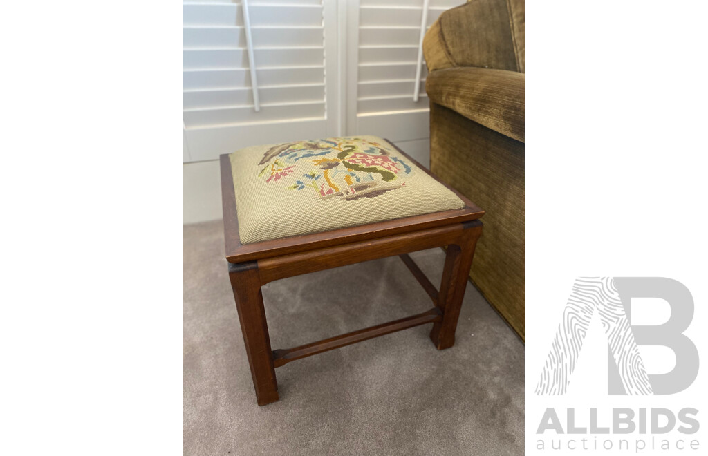 Chinese Rosewood Jardiniere Stand, John Duffecy Stool and Another