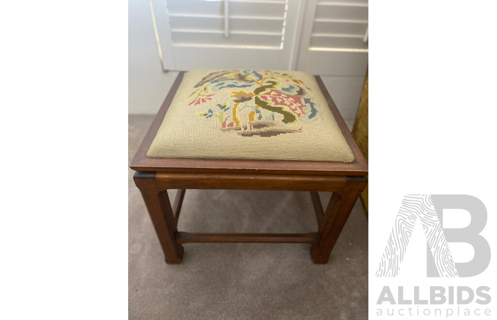 Chinese Rosewood Jardiniere Stand, John Duffecy Stool and Another
