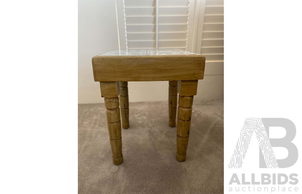 Chinese Rosewood Jardiniere Stand, John Duffecy Stool and Another