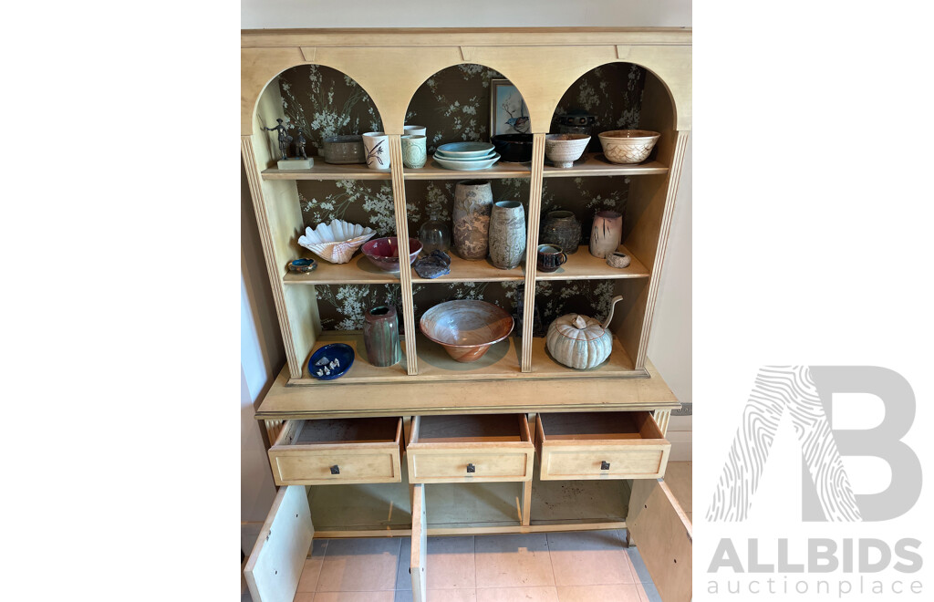 French Provincial Style Limed Three Drawer Display Cabinet - Kroehler, USA