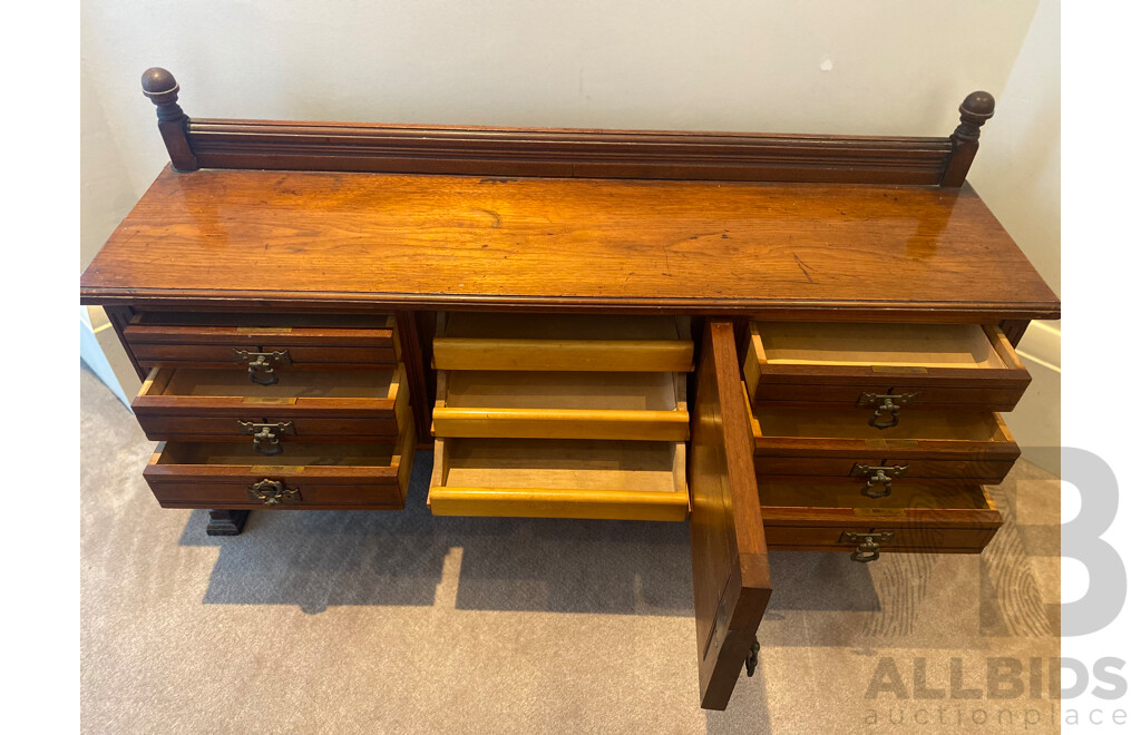 Early 20th Century Cedar Nine Drawer Dresser Top