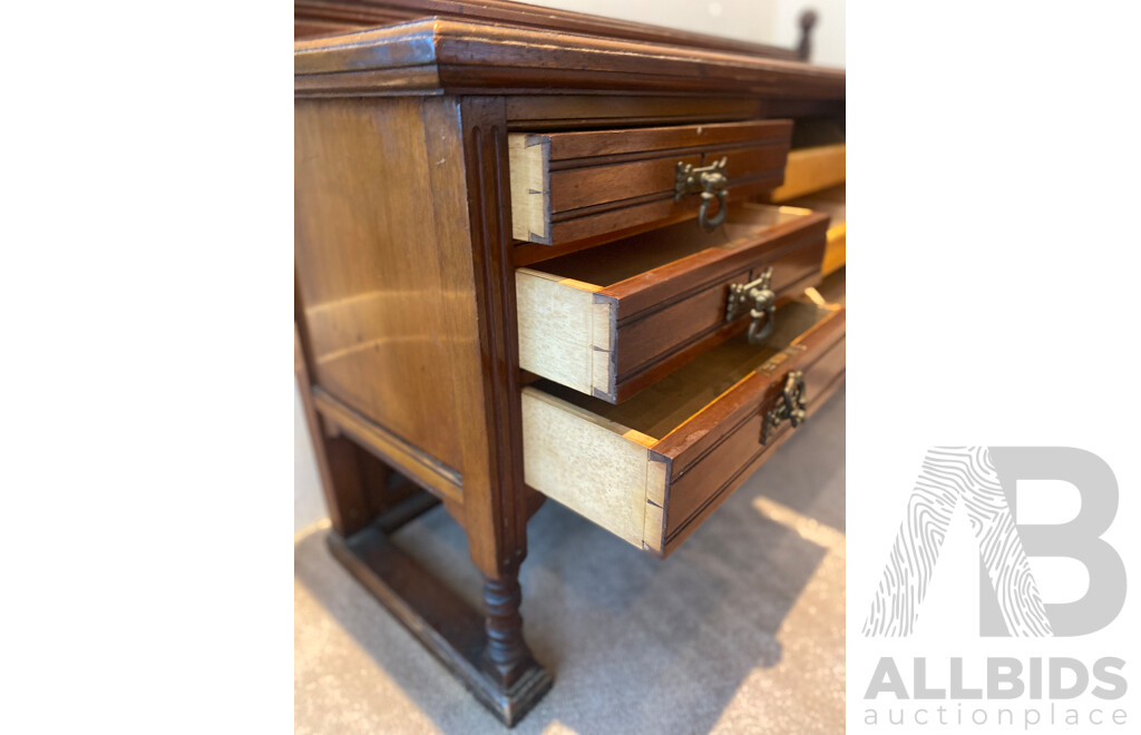 Early 20th Century Cedar Nine Drawer Dresser Top