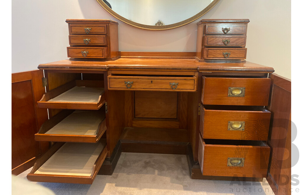 Cedar Thirteen Drawer Dresser with Inlaid Details