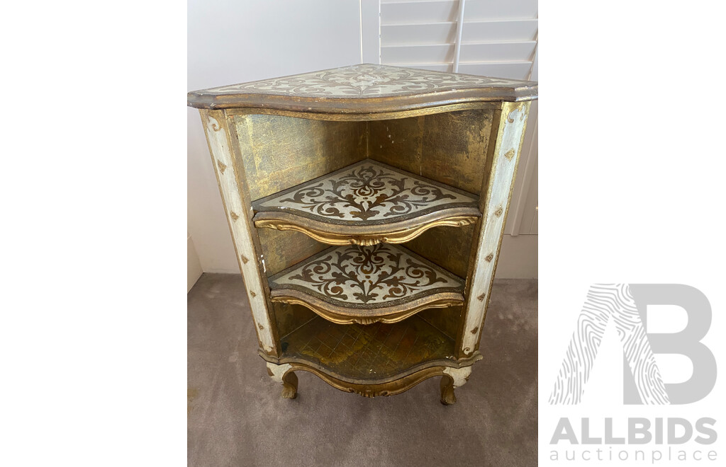 Venetian Style Gilt Three Tier Corner Shelf