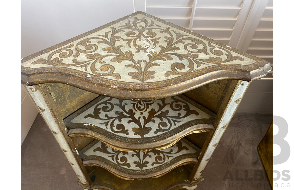 Venetian Style Gilt Three Tier Corner Shelf