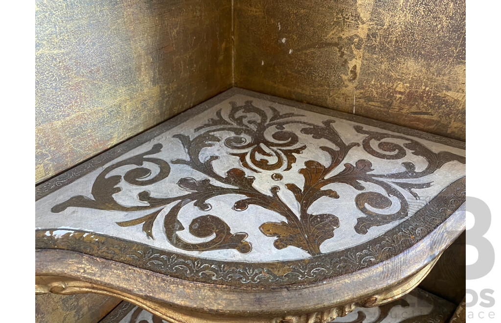 Venetian Style Gilt Three Tier Corner Shelf