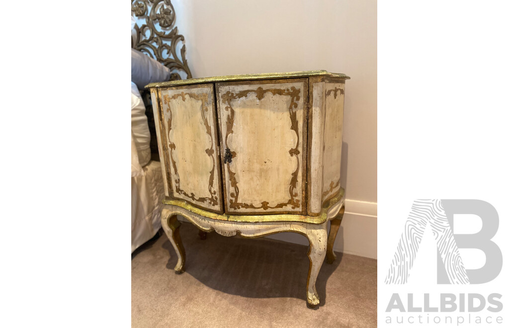 Pair of Hand Painted Venetian Style Gilt Bedsides