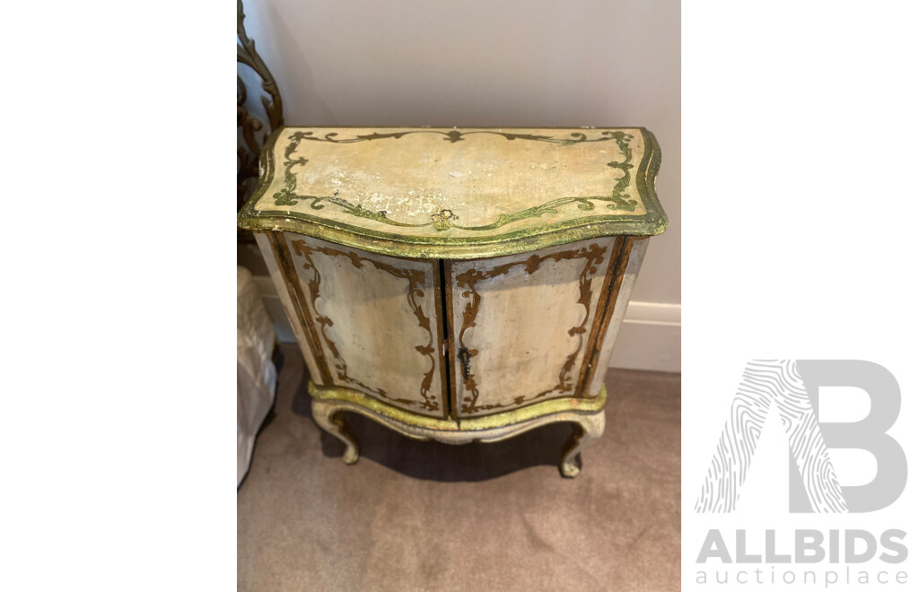 Pair of Hand Painted Venetian Style Gilt Bedsides