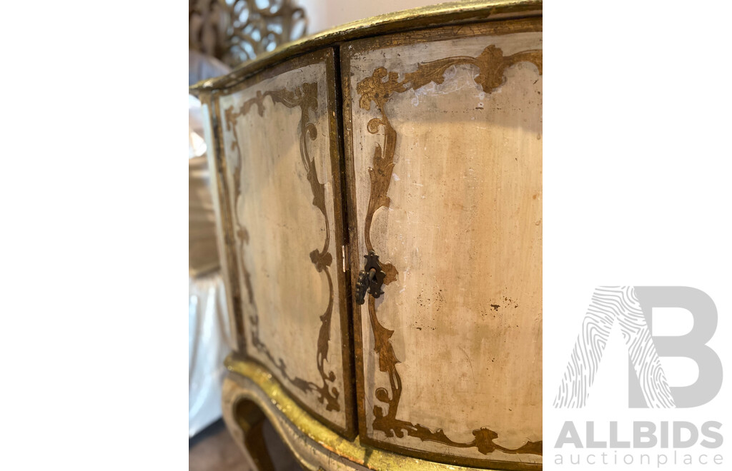 Pair of Hand Painted Venetian Style Gilt Bedsides