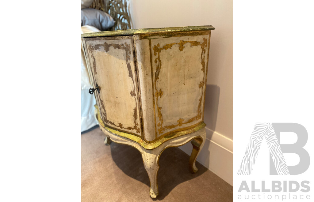 Pair of Hand Painted Venetian Style Gilt Bedsides