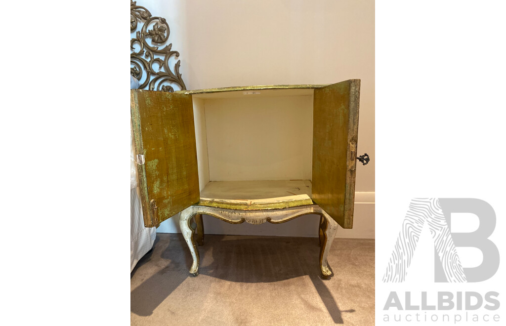 Pair of Hand Painted Venetian Style Gilt Bedsides