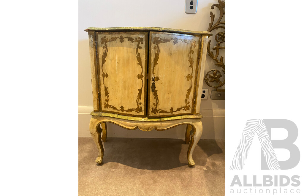 Pair of Hand Painted Venetian Style Gilt Bedsides