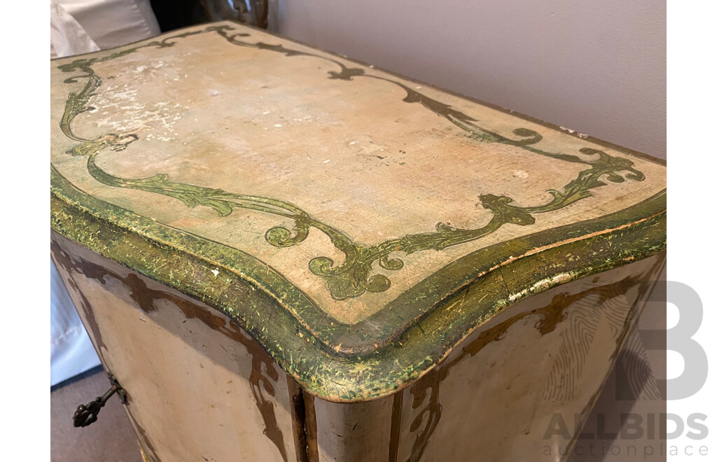 Pair of Hand Painted Venetian Style Gilt Bedsides