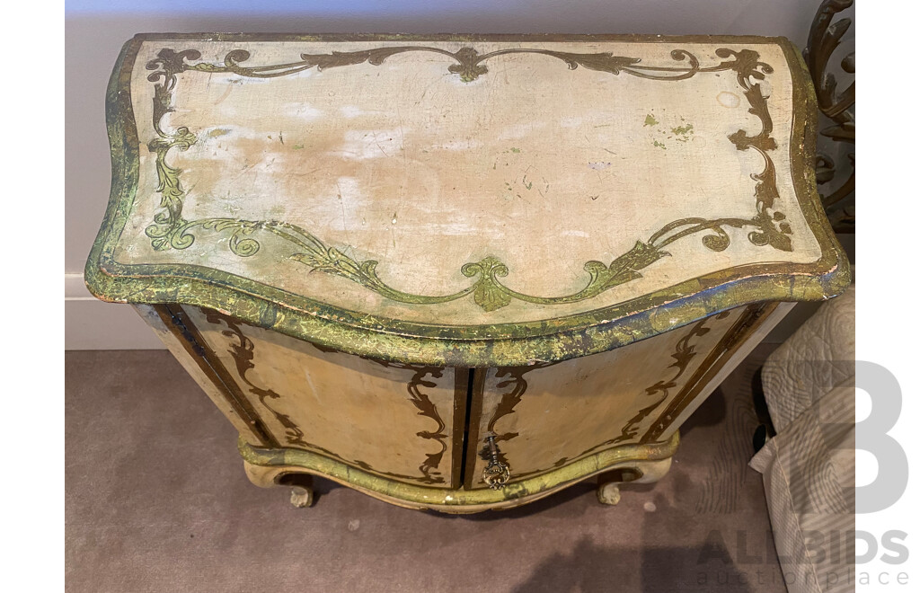 Pair of Hand Painted Venetian Style Gilt Bedsides