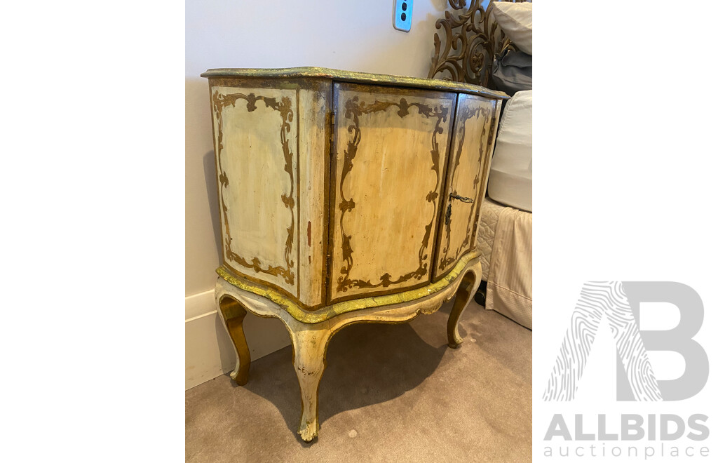 Pair of Hand Painted Venetian Style Gilt Bedsides