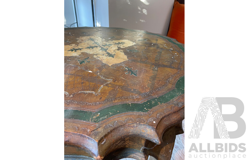 Venetian Style Gilt and Handpainted Side Table
