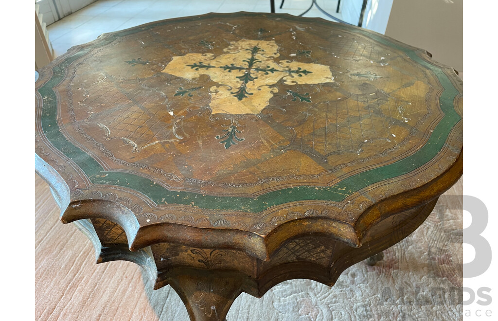 Venetian Style Gilt and Handpainted Side Table