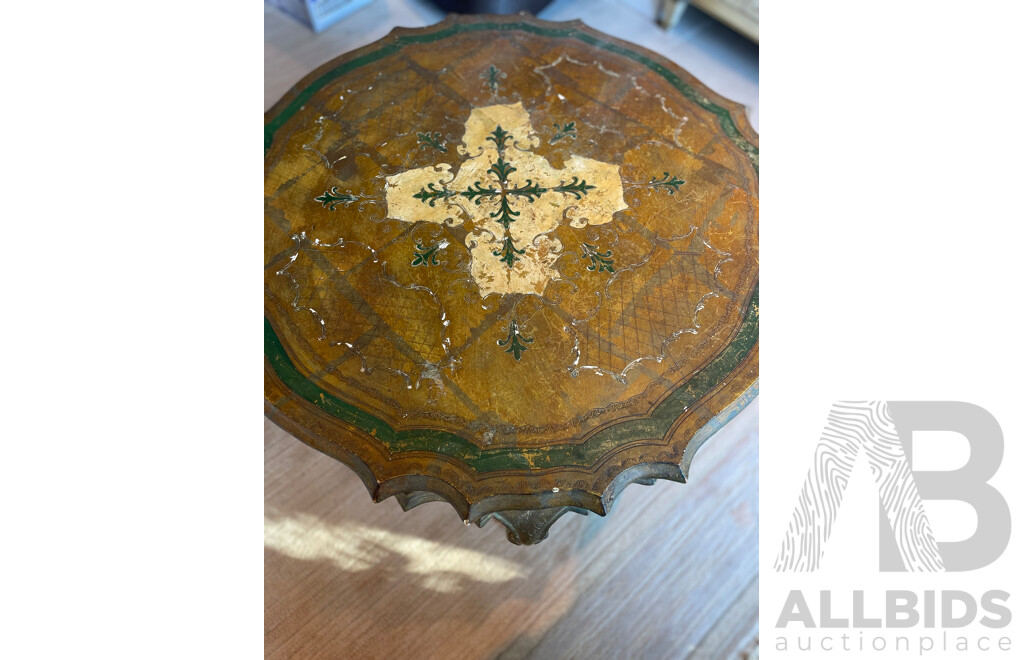 Venetian Style Gilt and Handpainted Side Table