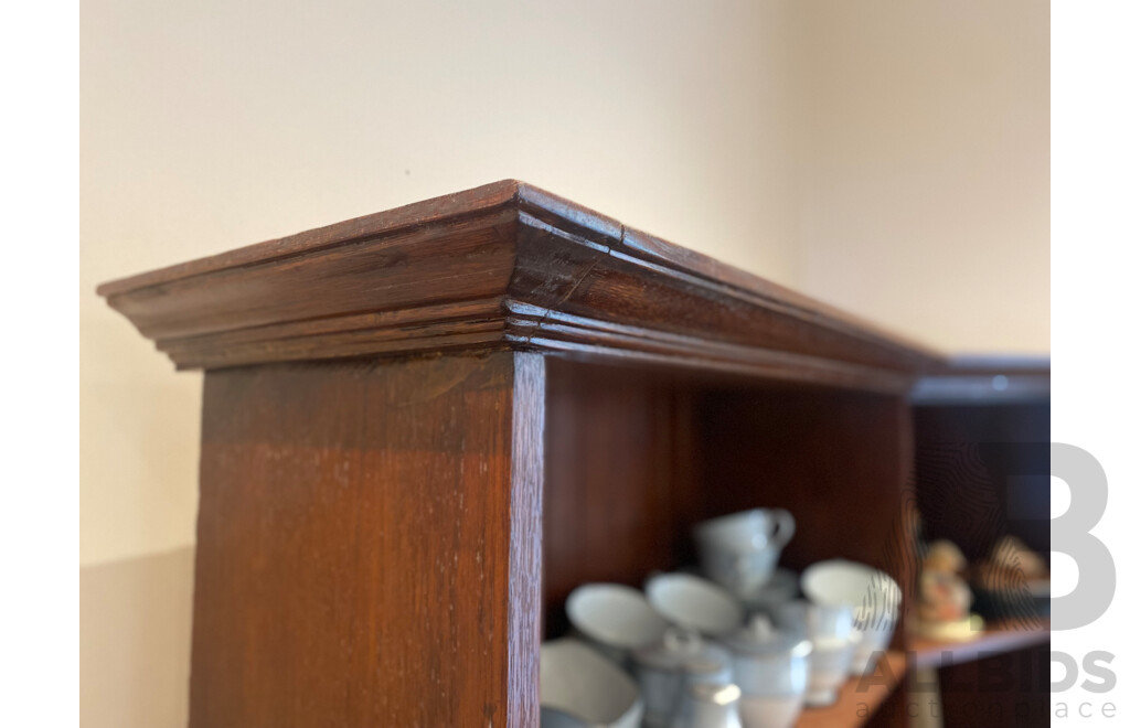 Oak Corner Display Cabinet and Desk