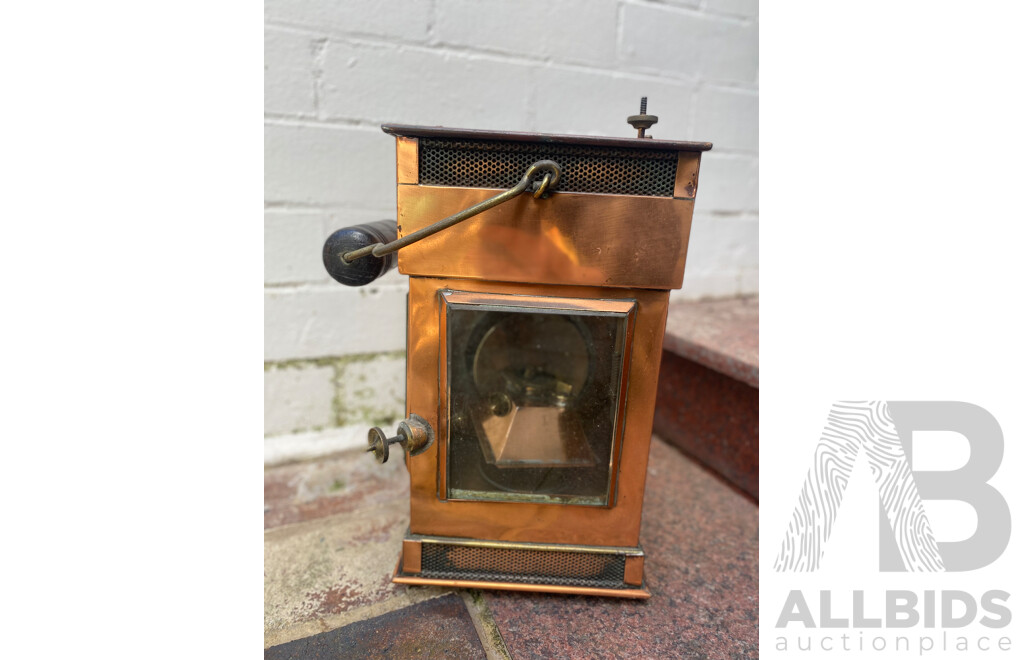 Copper Miner's Lamp - Griffiths & Browett Ltd, 1901