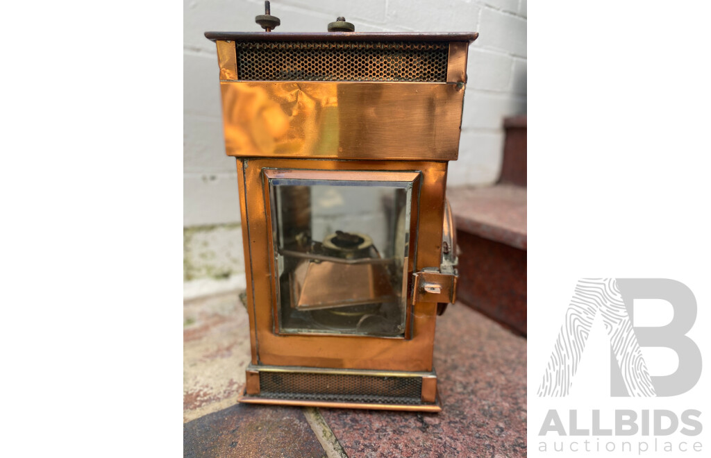 Copper Miner's Lamp - Griffiths & Browett Ltd, 1901