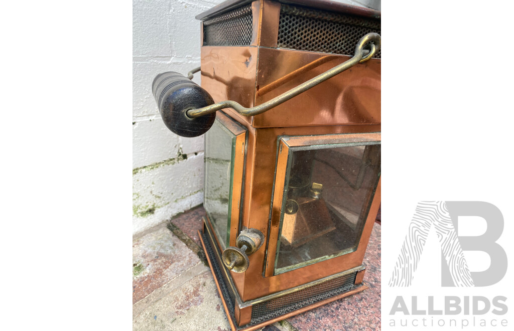 Copper Miner's Lamp - Griffiths & Browett Ltd, 1901