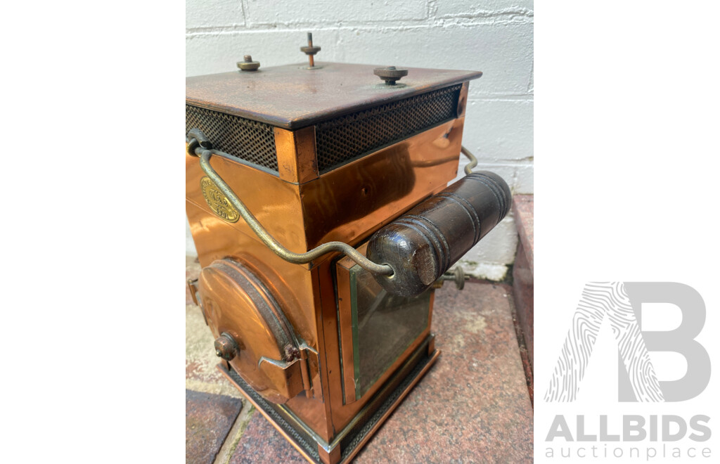 Copper Miner's Lamp - Griffiths & Browett Ltd, 1901