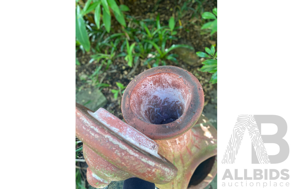 Terracotta Chimnea on Wrought Metal Stand