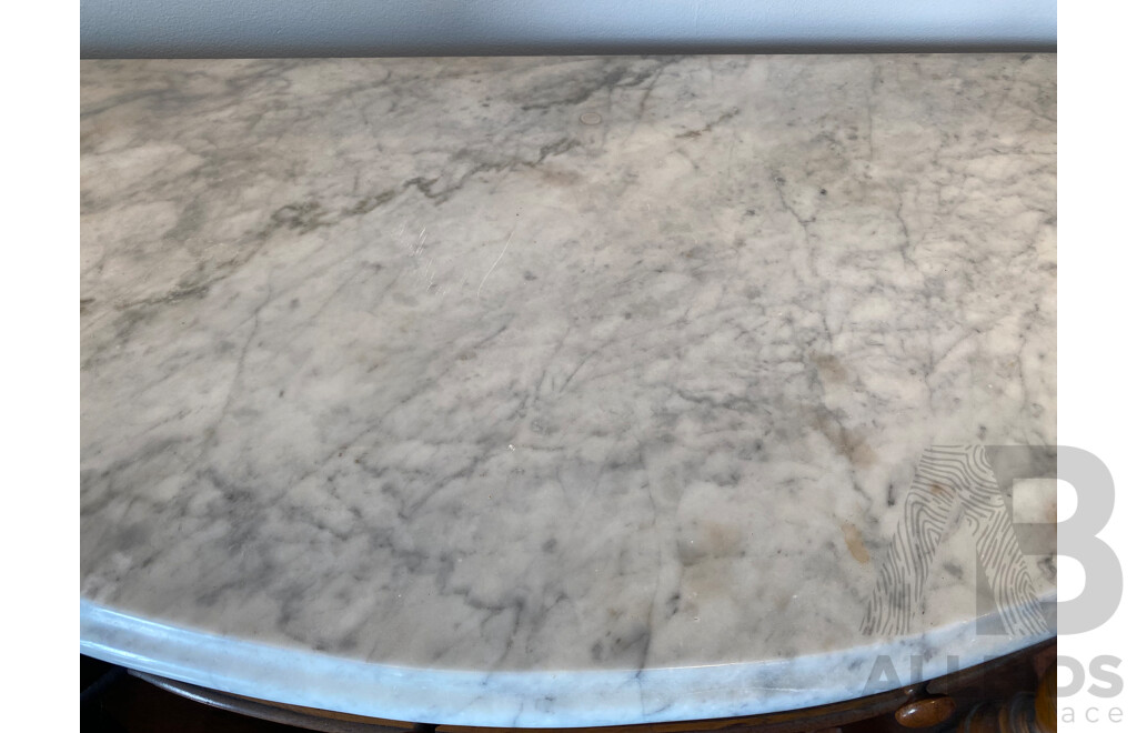 Late 19th Century Marble Topped Walnut Hall Table