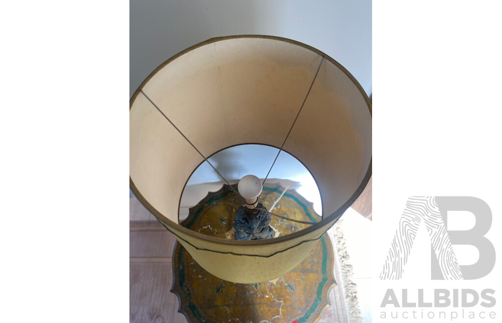 Pair of Gilt Plaster Table Lamps with Putto Form Supports