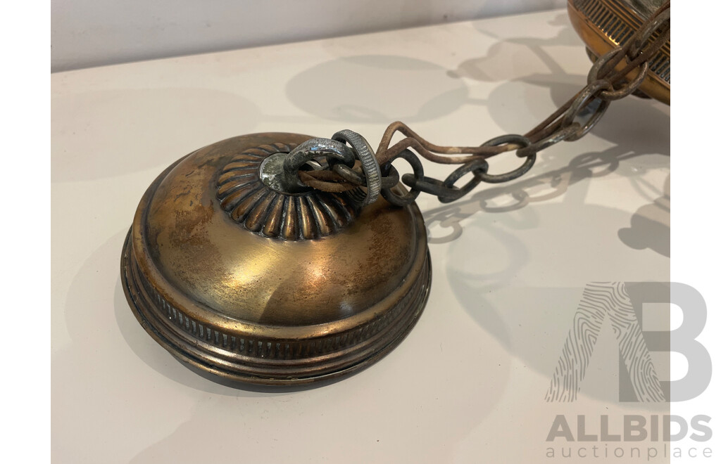 Mid Century Five Globe Chandelier with Lustreware Shades