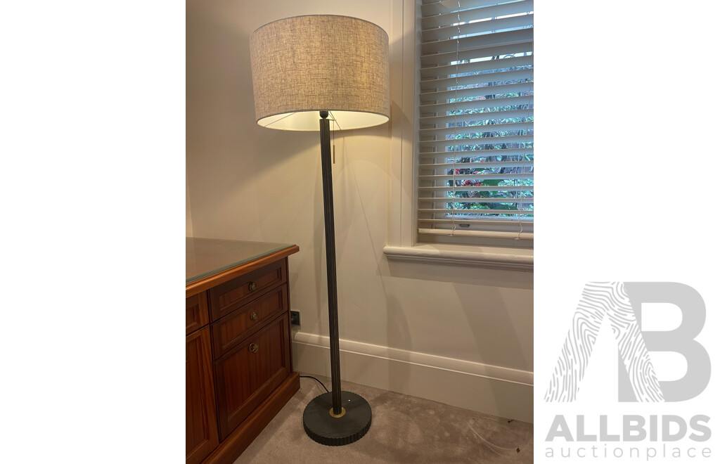 Timber Standard Lamp with Circular Shade