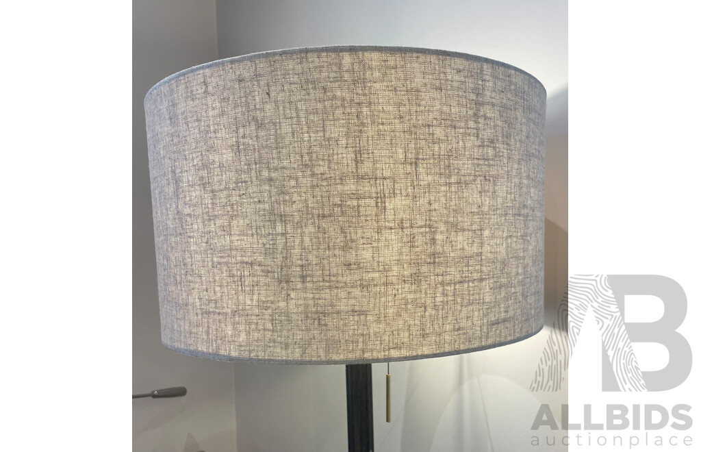 Timber Standard Lamp with Circular Shade