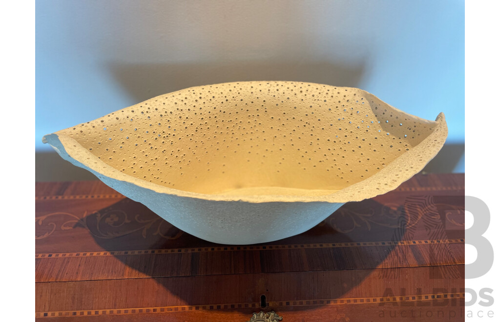 Organic Form Perforated Studio Bisque Fired Bowl