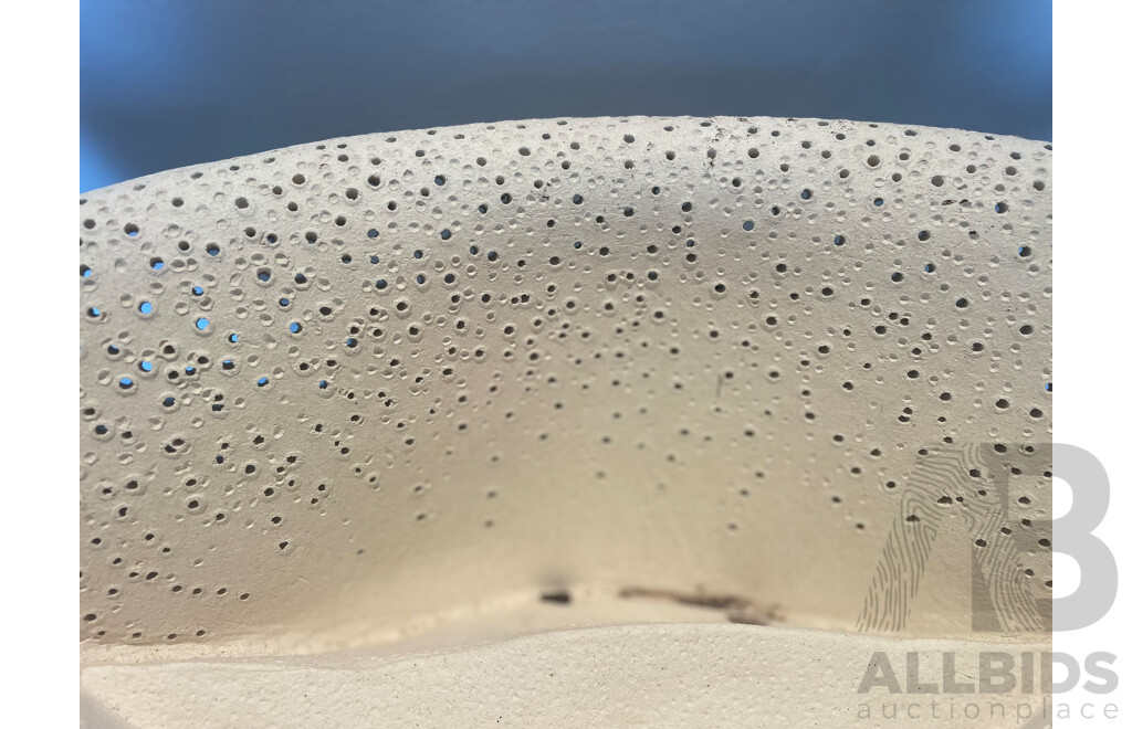 Organic Form Perforated Studio Bisque Fired Bowl