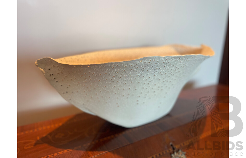 Organic Form Perforated Studio Bisque Fired Bowl